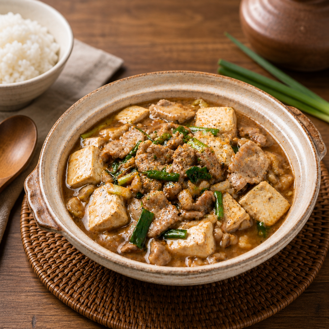 豬肉砂鍋豆腐煲